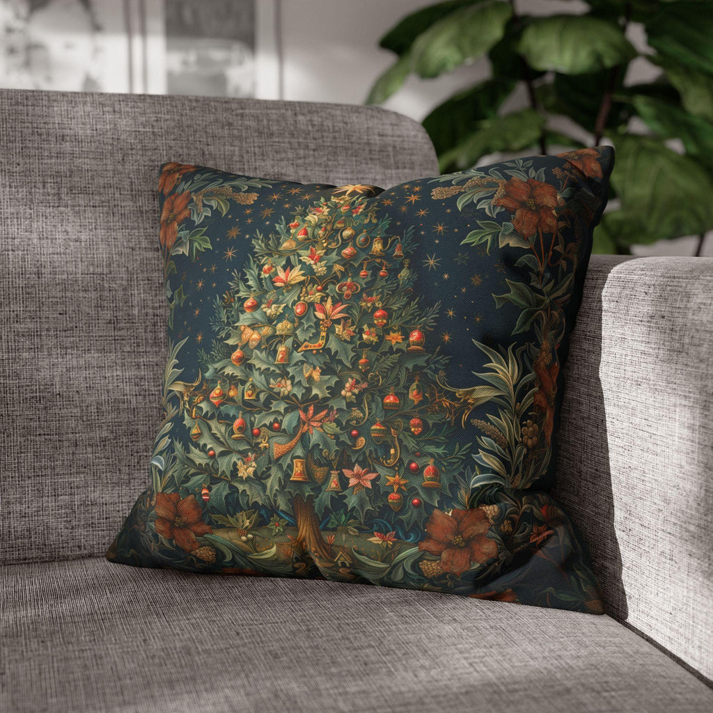 William Morris Christmas Tree Pillow Cover: Elegant Holiday Decor