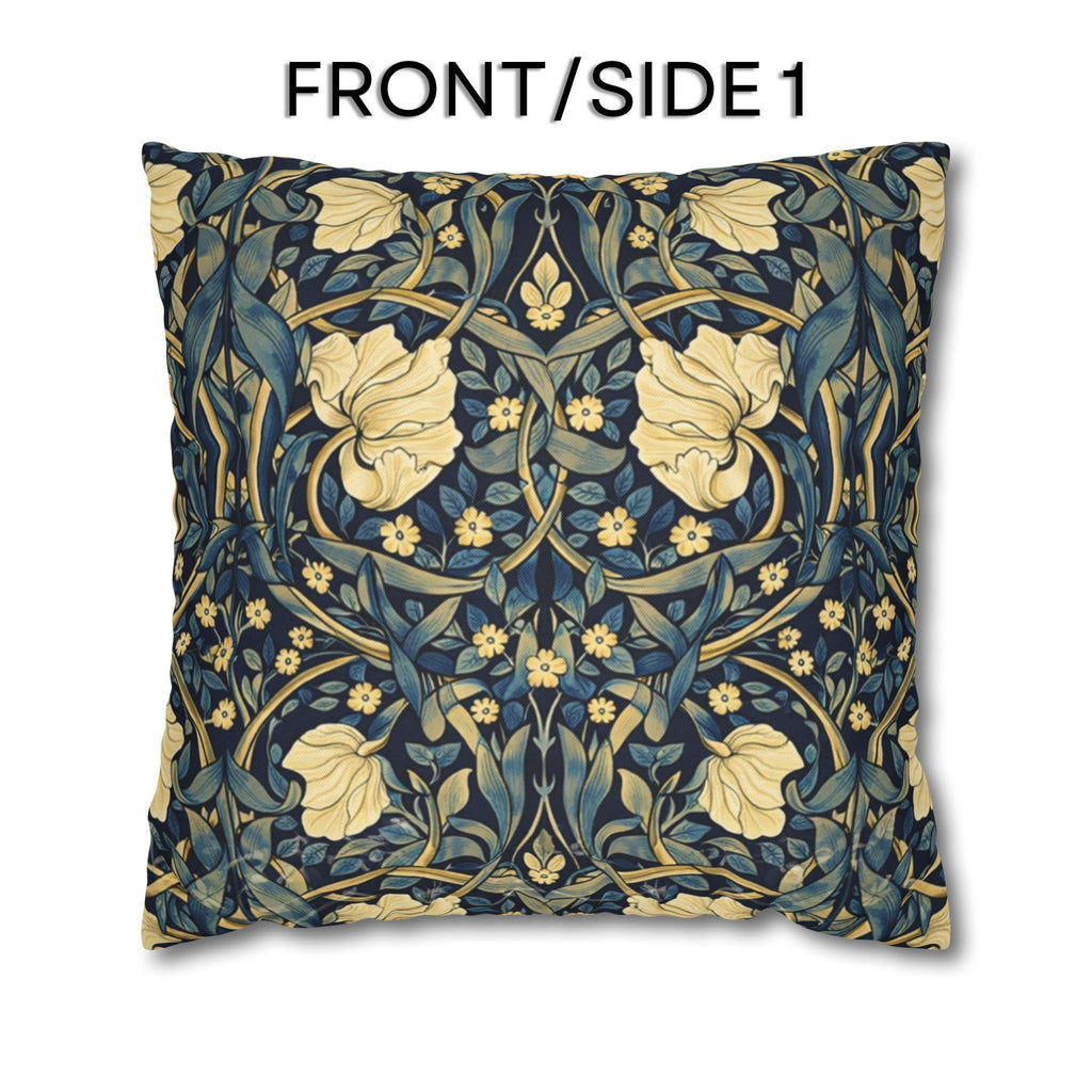 William Morris Pillow Cover: Navy Blue Champagne Vintage Pimpernel Reconstructed