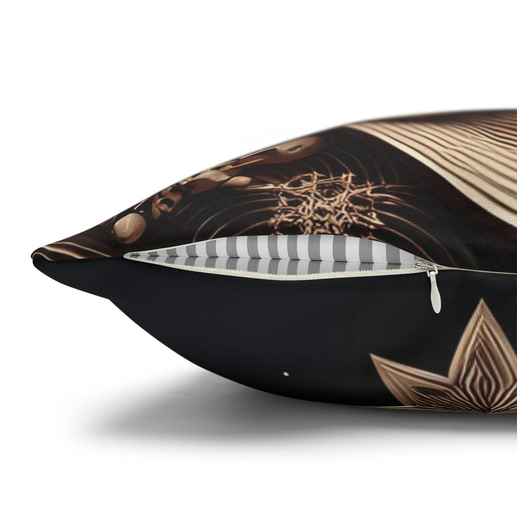 Christmas Pillow Cover: Beige Holiday Motifs, Starry Sky