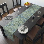 William Morris inspired table runner: Sage and Blue Floral Vine