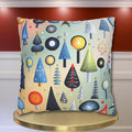 Modern Retro Christmas Trees Pillowcase, Festive Mid-Century Modern Nostalgic Xmas Pillow Cover