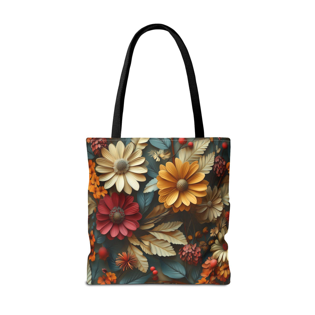 Autumn Floral Tote Bag: Detailed Fall Flowers Design