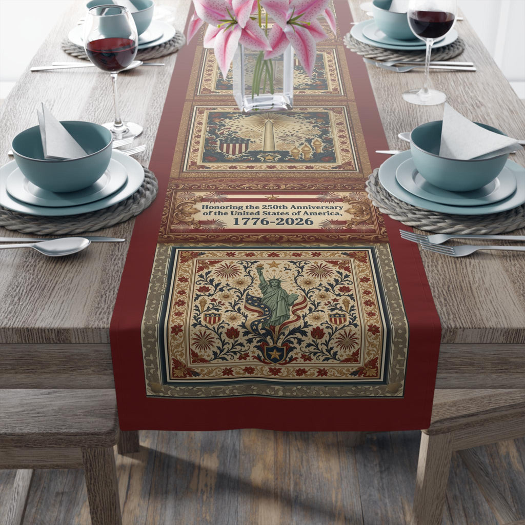 Patriotic Table Runner: America 250th Anniversary Home Decor