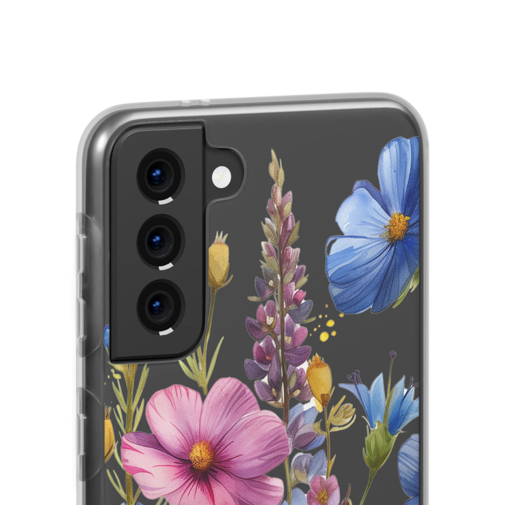 Floral Phone Case: Slim Matte TPU Cover, Wildflower Garden