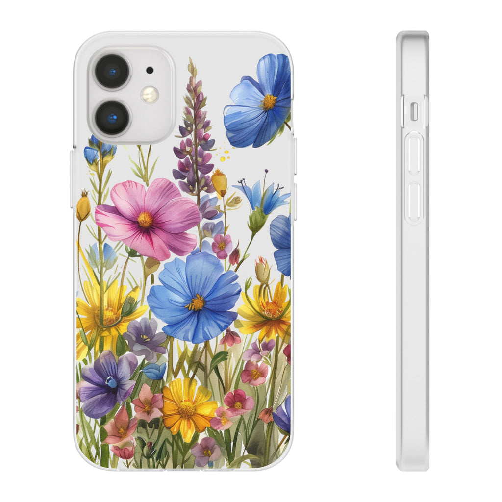 Floral Phone Case: Slim Matte TPU Cover, Wildflower Garden
