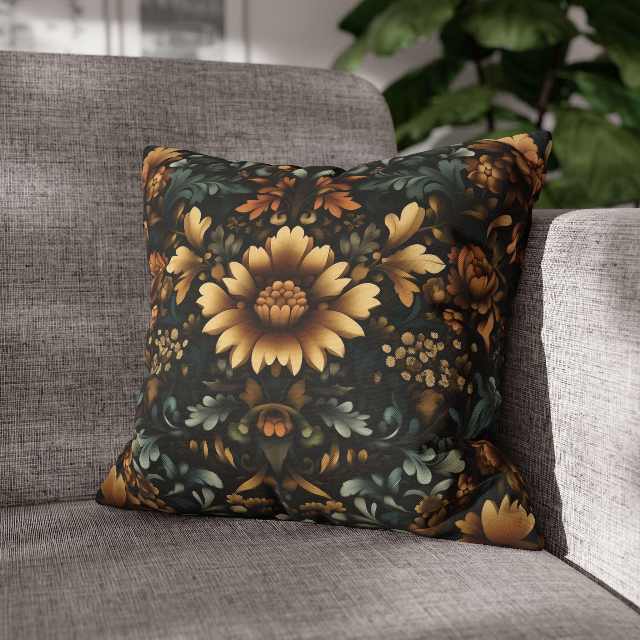 William Morris Fall Pillow Cover: Golden Floral Autumn Tapestry Vintage Style Accent
