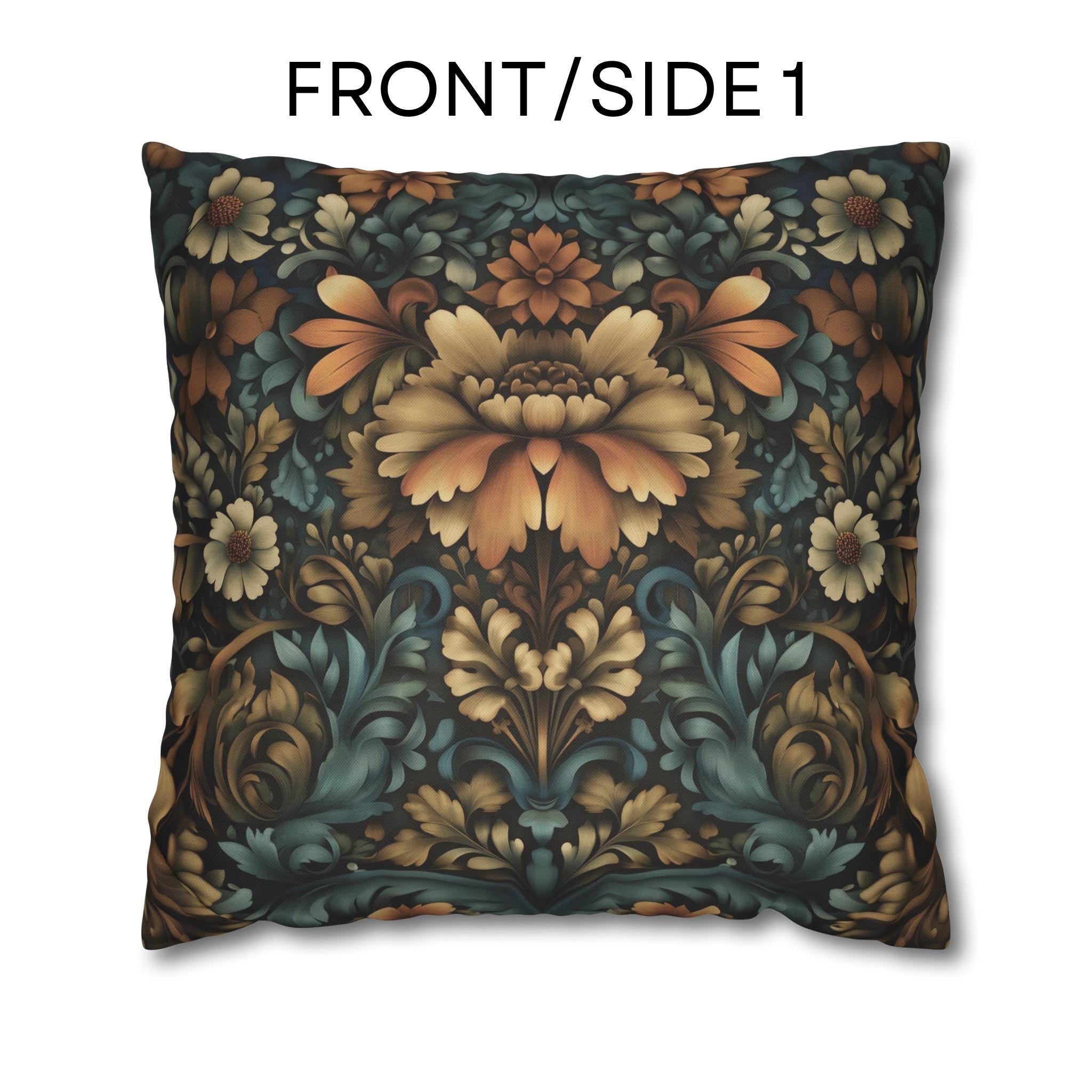 William Morris Fall Pillow Cover: Floral Autumn Vintage Style Tapestry  Accent