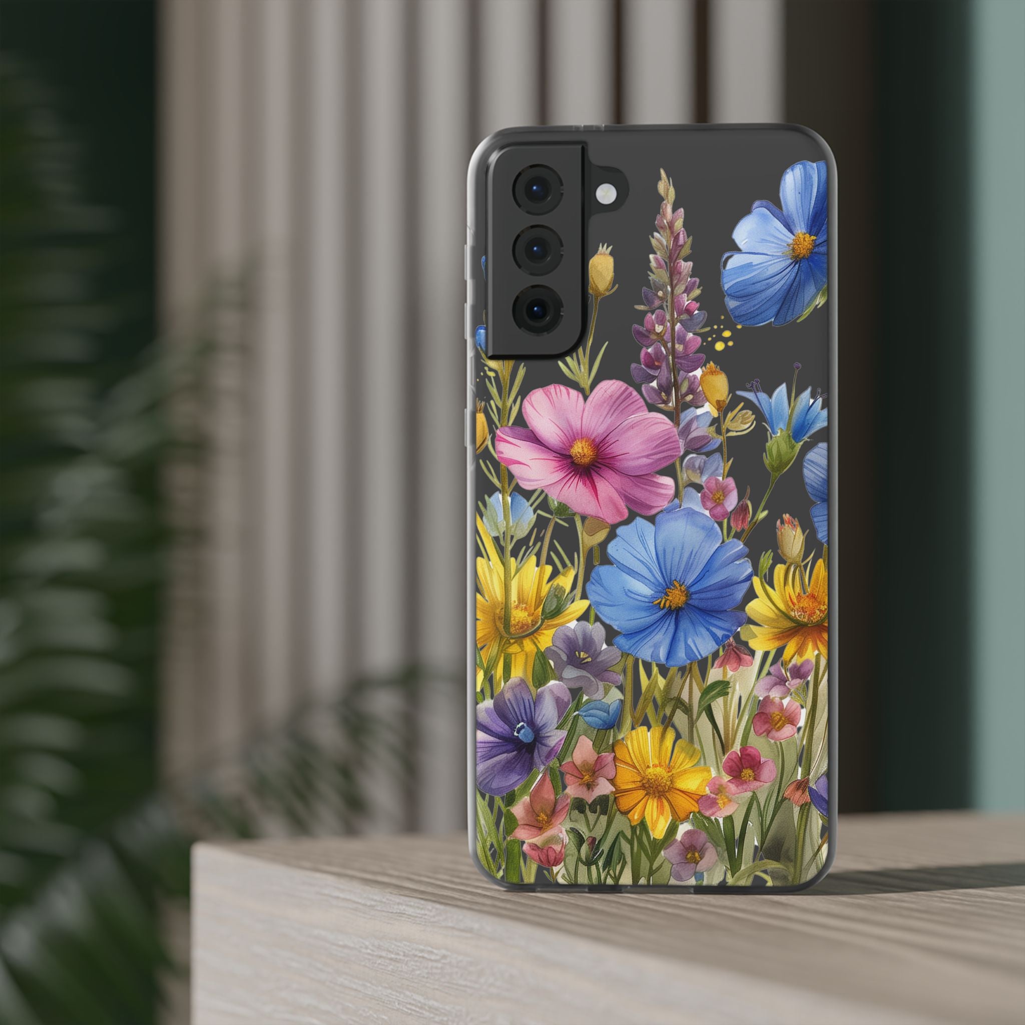 Floral Phone Case: Slim Matte TPU Cover, Wildflower Garden