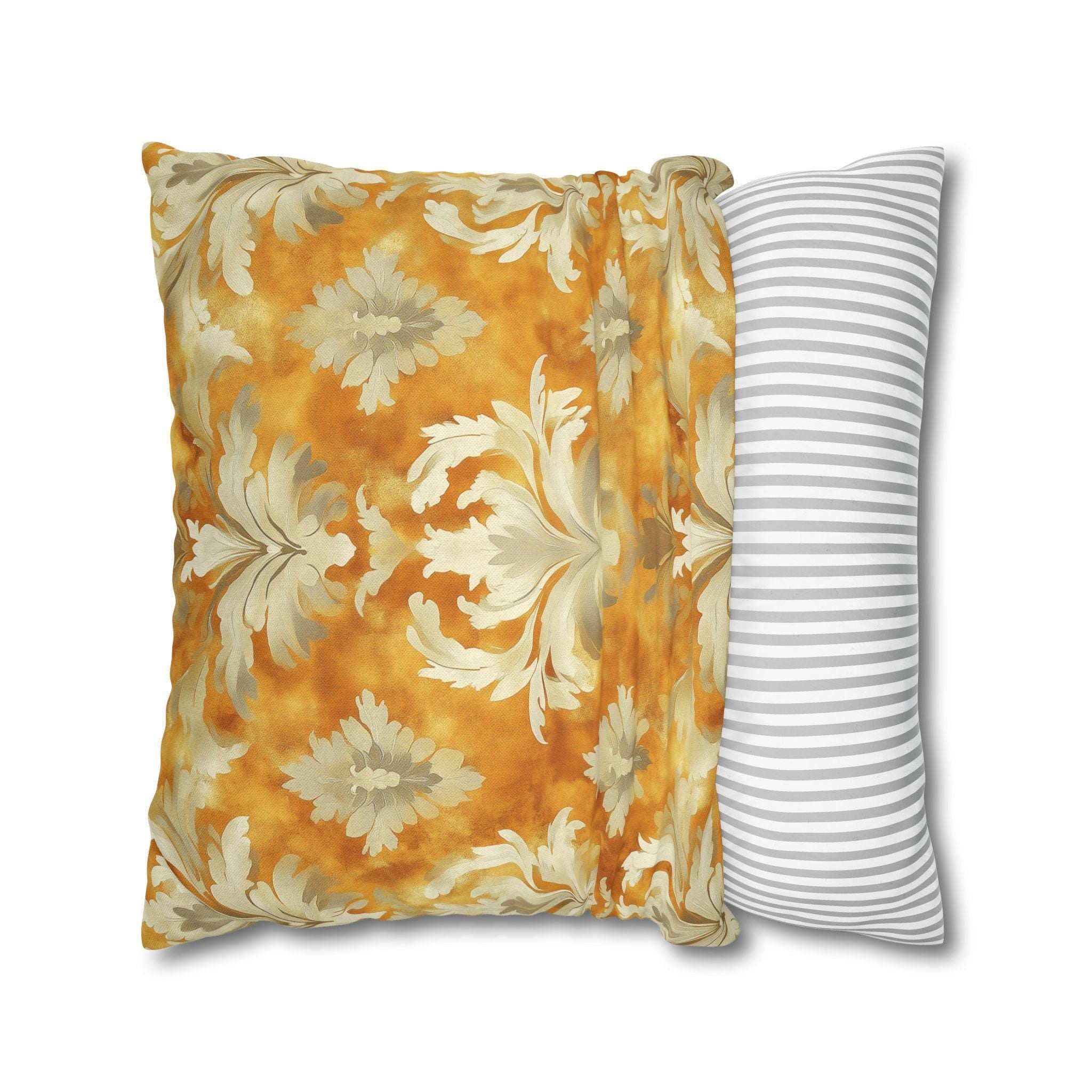 Damask Pillow Cover, Pumpkin Spice Fall Decor, Elegant Accent Pillow