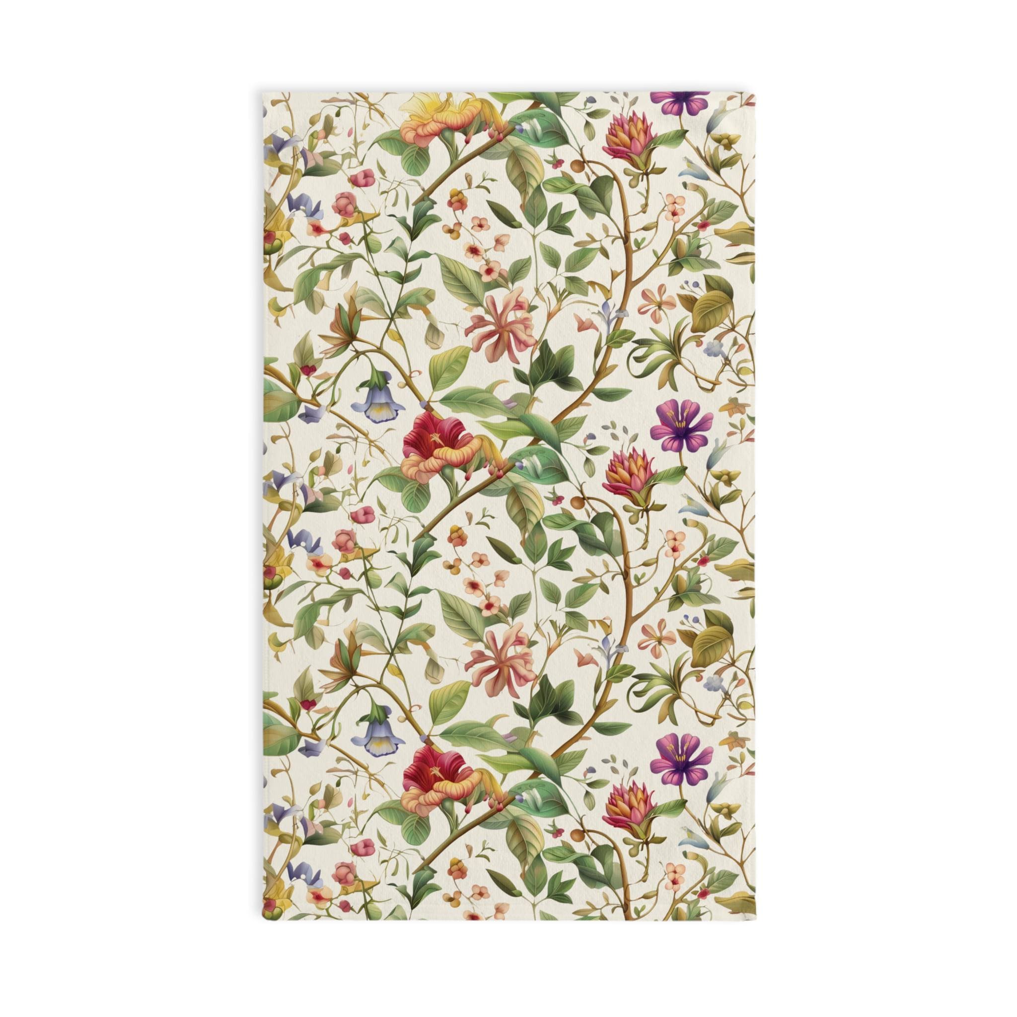 William Morris Hand Towel: Vintage Botanicals and Vines on Cream Background