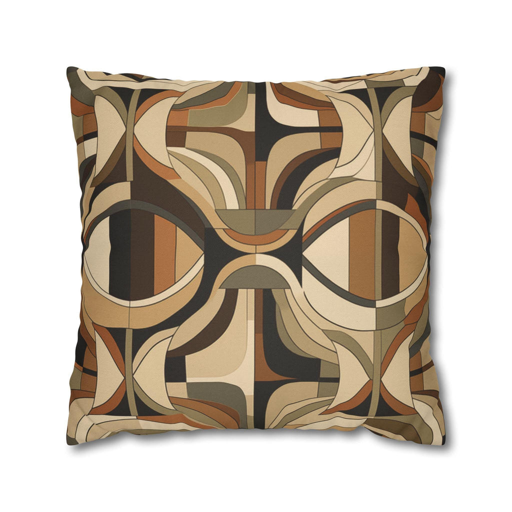 Modern Geometric Throw Pillow Cover, Contemporary Elegance, Sandy Beiges to Deep Rich Browns