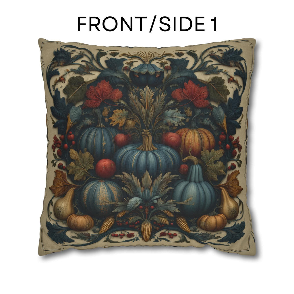 William Morris Autumn Pillow Cover: Slate Blue Cranberry Tapestry