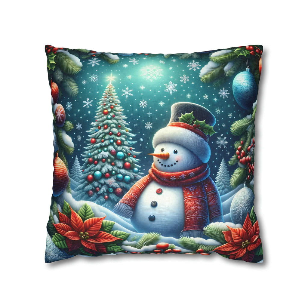 Festive Snowman Christmas Pillow Cover: Cozy Winter Holiday Accent