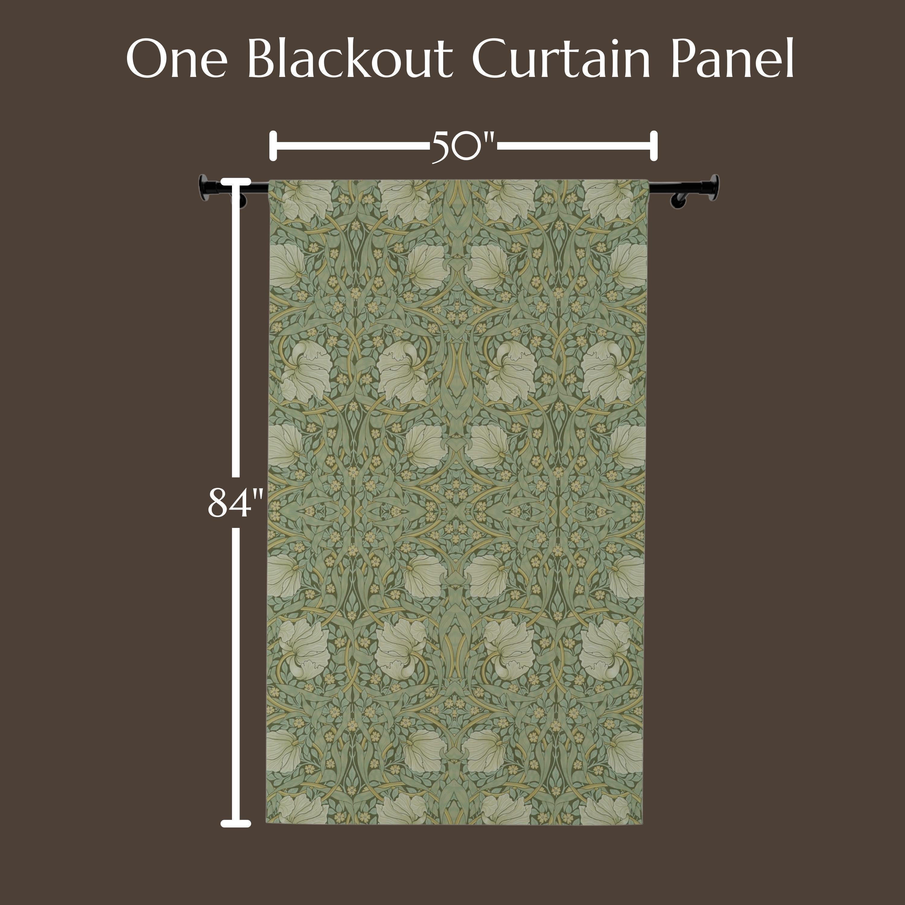 Blackout Curtain Panel: William Morris Pimpernel - Sage Green, Vintage Style