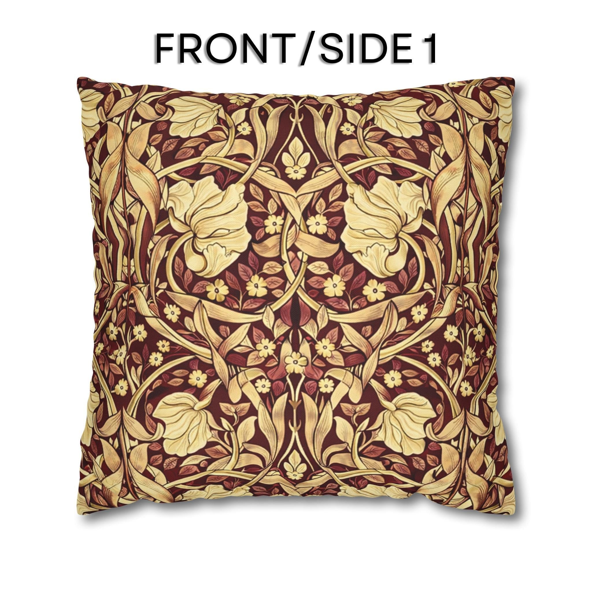 William Morris Pillow Cover: Burgundy Champagne Vintage Pimpernel Reconstructed