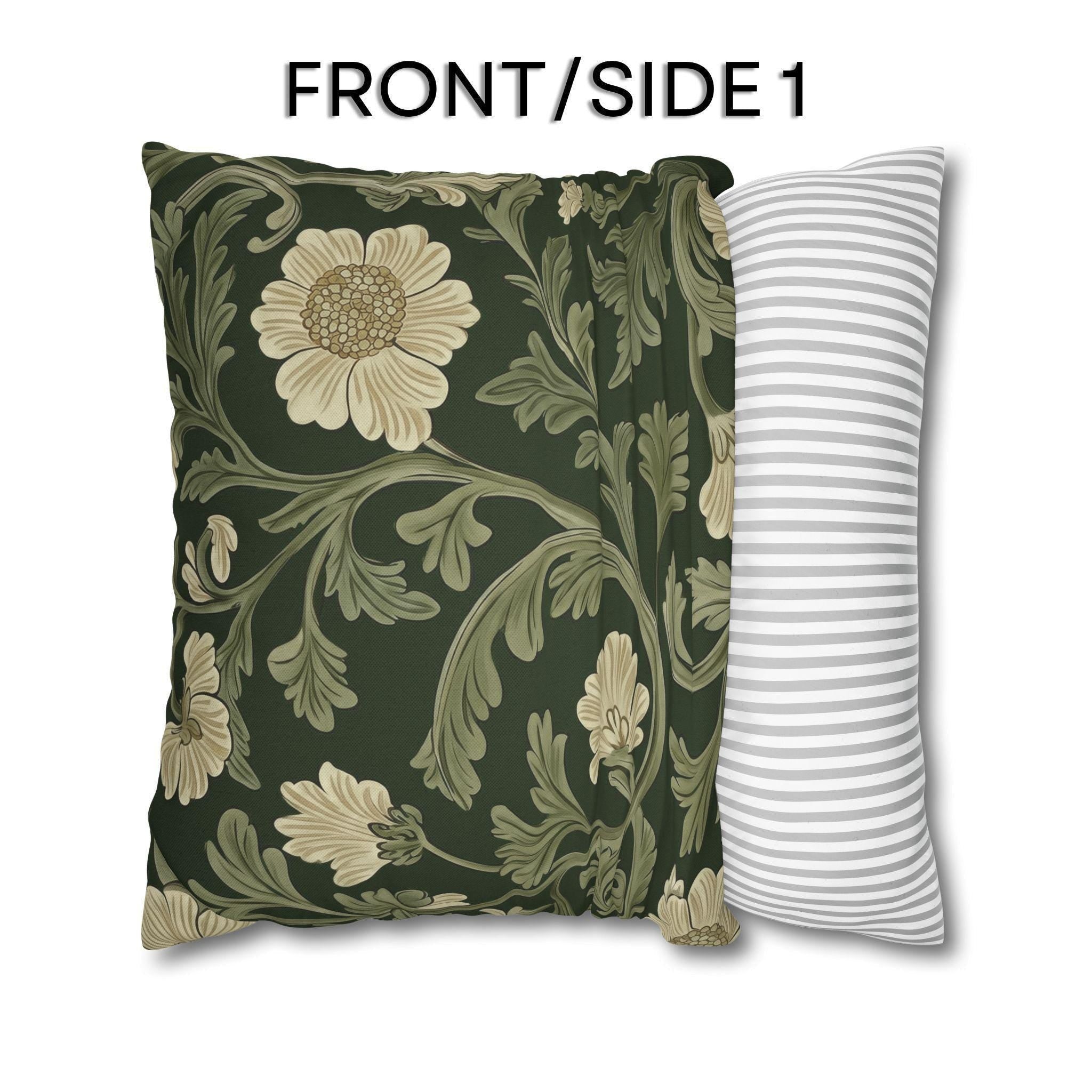 William Morris Pillow Cover: Lodden  Inspired  Sage & Cream Botanicals