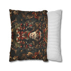 William Morris Inspired Christmas Pillow Cover: Nutcracker Santa Dark Vintage Style Holiday Accent