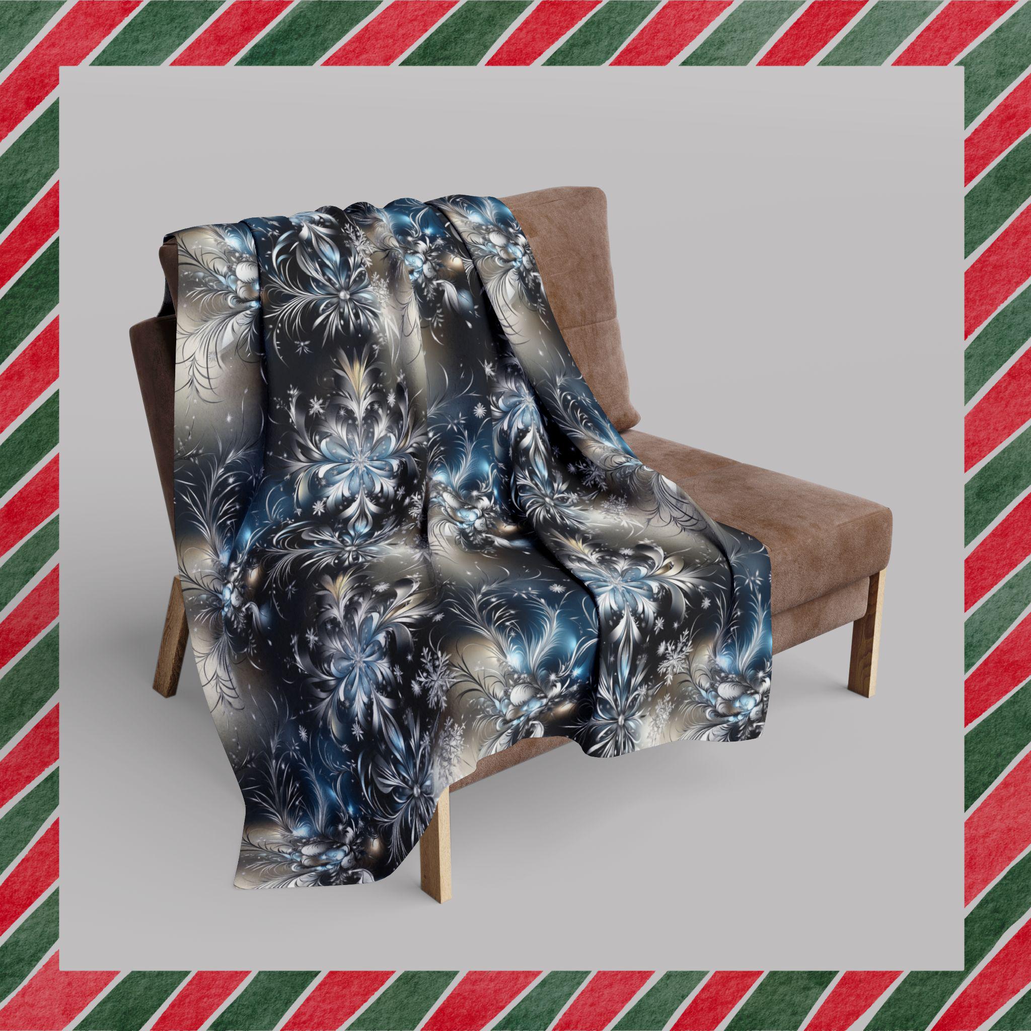 Winter Snowflake Fleece Blanket: Holiday Home Decor Throw