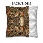 Pumpkin Thief Pillow Cover: William Morris Inspired Autumn Botanical Birds