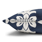 Bold Damask Pattern Pillow Cover, Navy Blue & White Elegant Home Decor