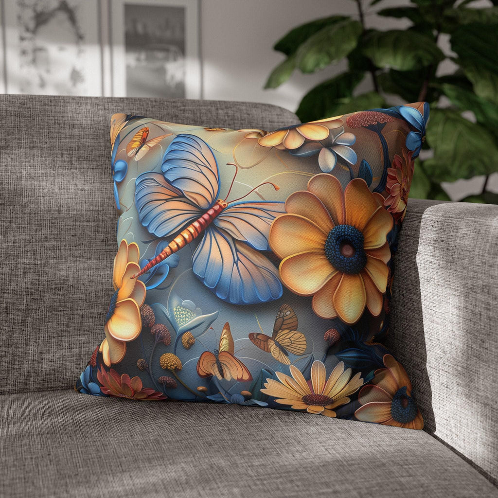 William Morris Inspired Butterfly Pillow Cover, Floral Nature Design