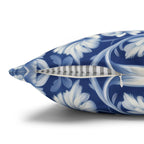William Morris Inspired Elephant Pillow Cover: Blue & White Botanical Tapestry Cushion Case
