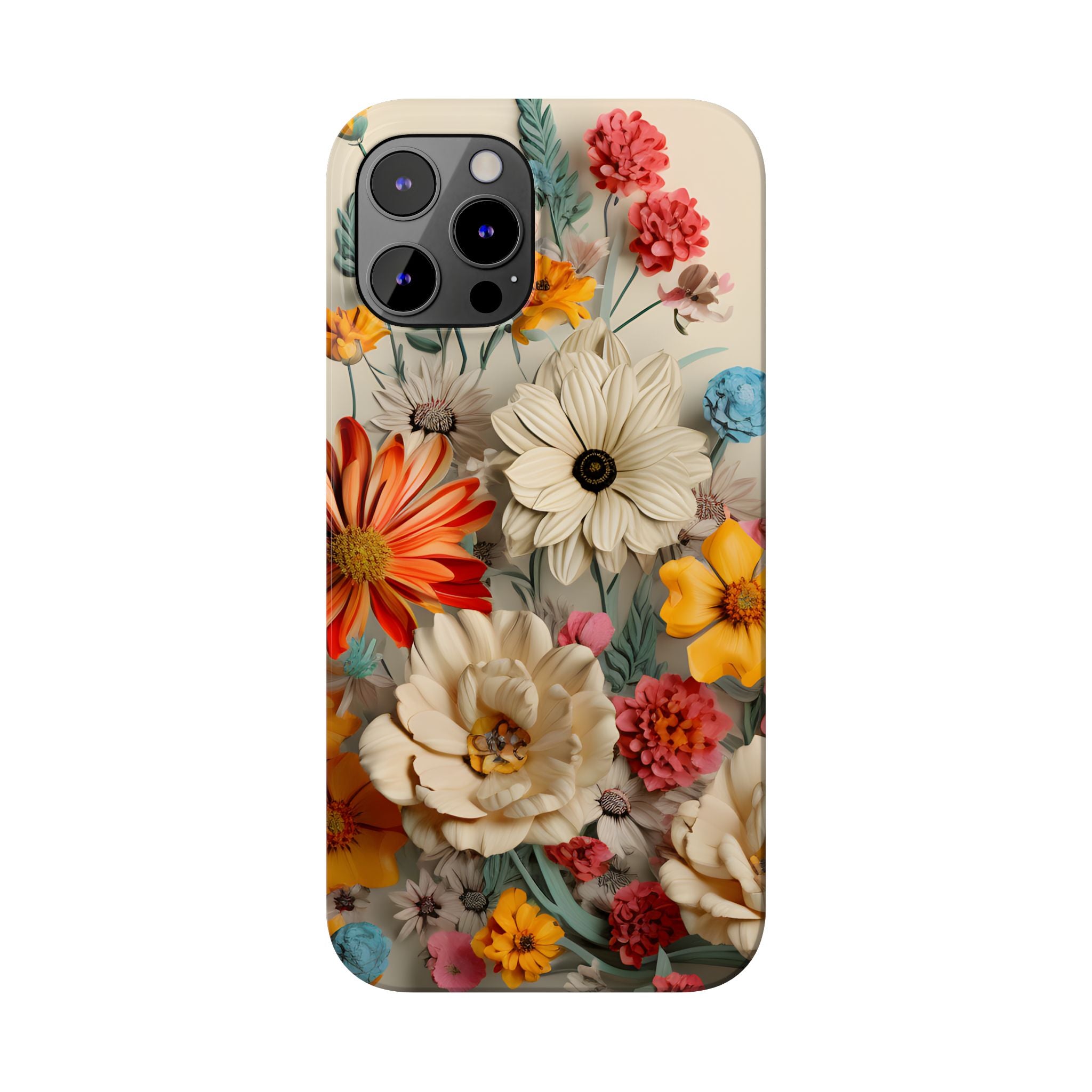 Wildflower iPhone Case: Vintage Style Floral Design, Slim Protective Cover