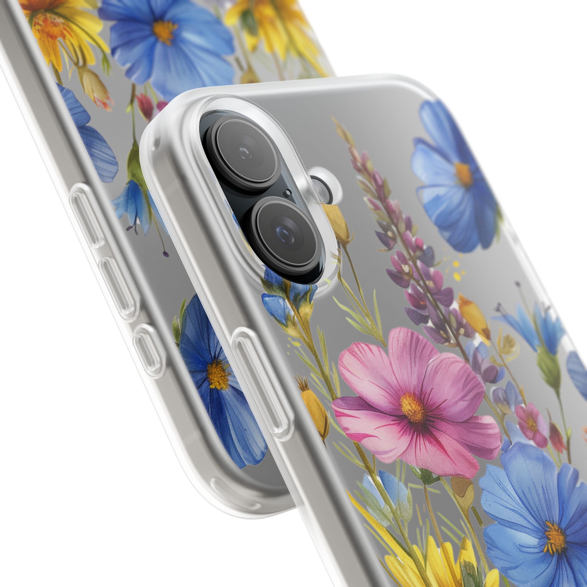 Floral Phone Case: Slim Matte TPU Cover, Wildflower Garden