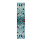 Winter Wonderland Table Runner Blue Aqua & Red Christmas Dining Holiday Centerpiece Festive Design