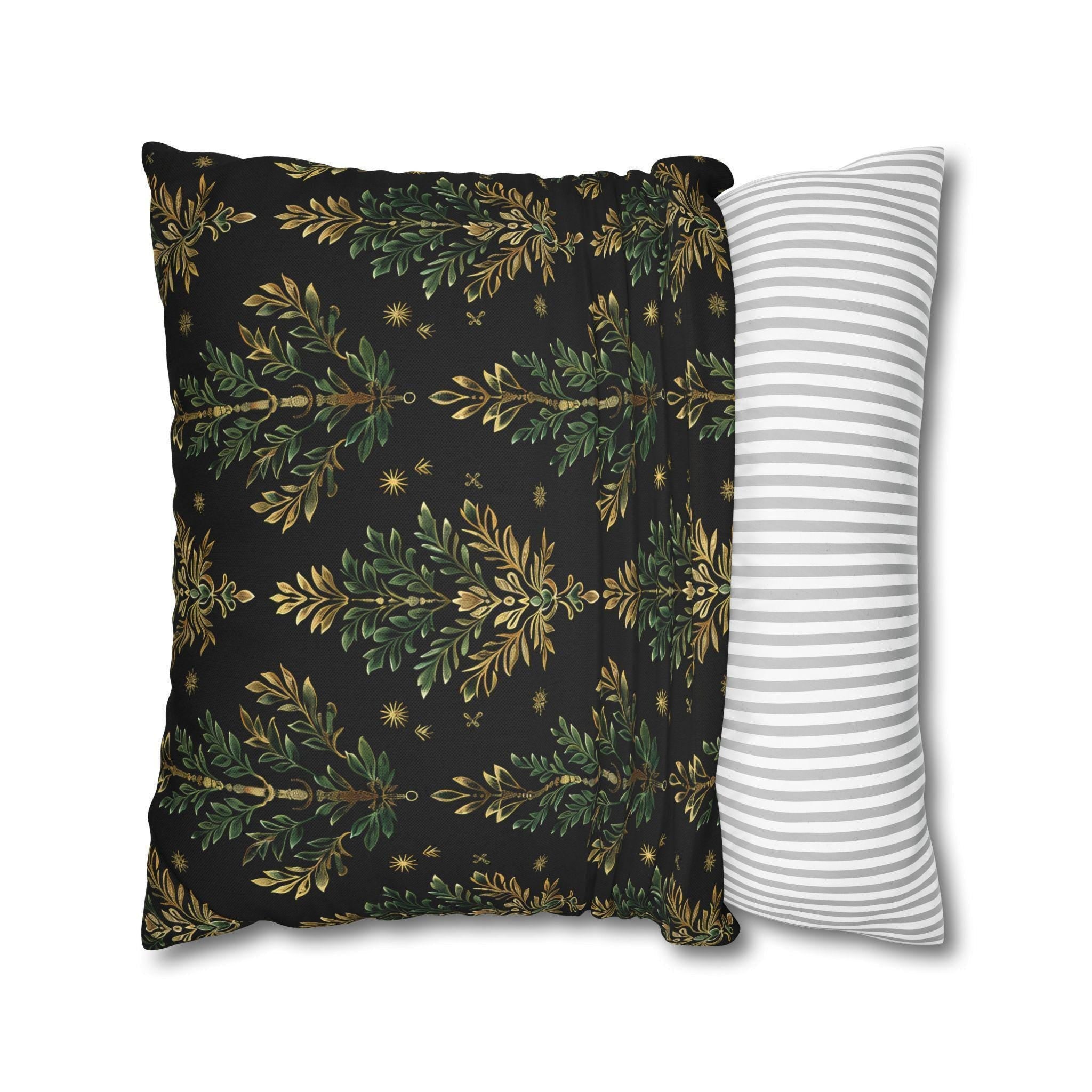 William Morris Christmas Tree Pillow Cover: Gold Botanical Holiday Decor