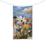 Vintage Inspired Fall Wildflower Hand Towel: Oil Painting Style (16" x 28")