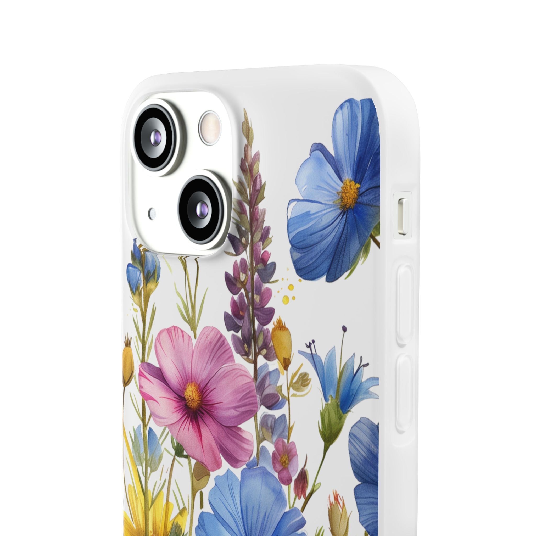 Floral Phone Case: Slim Matte TPU Cover, Wildflower Garden