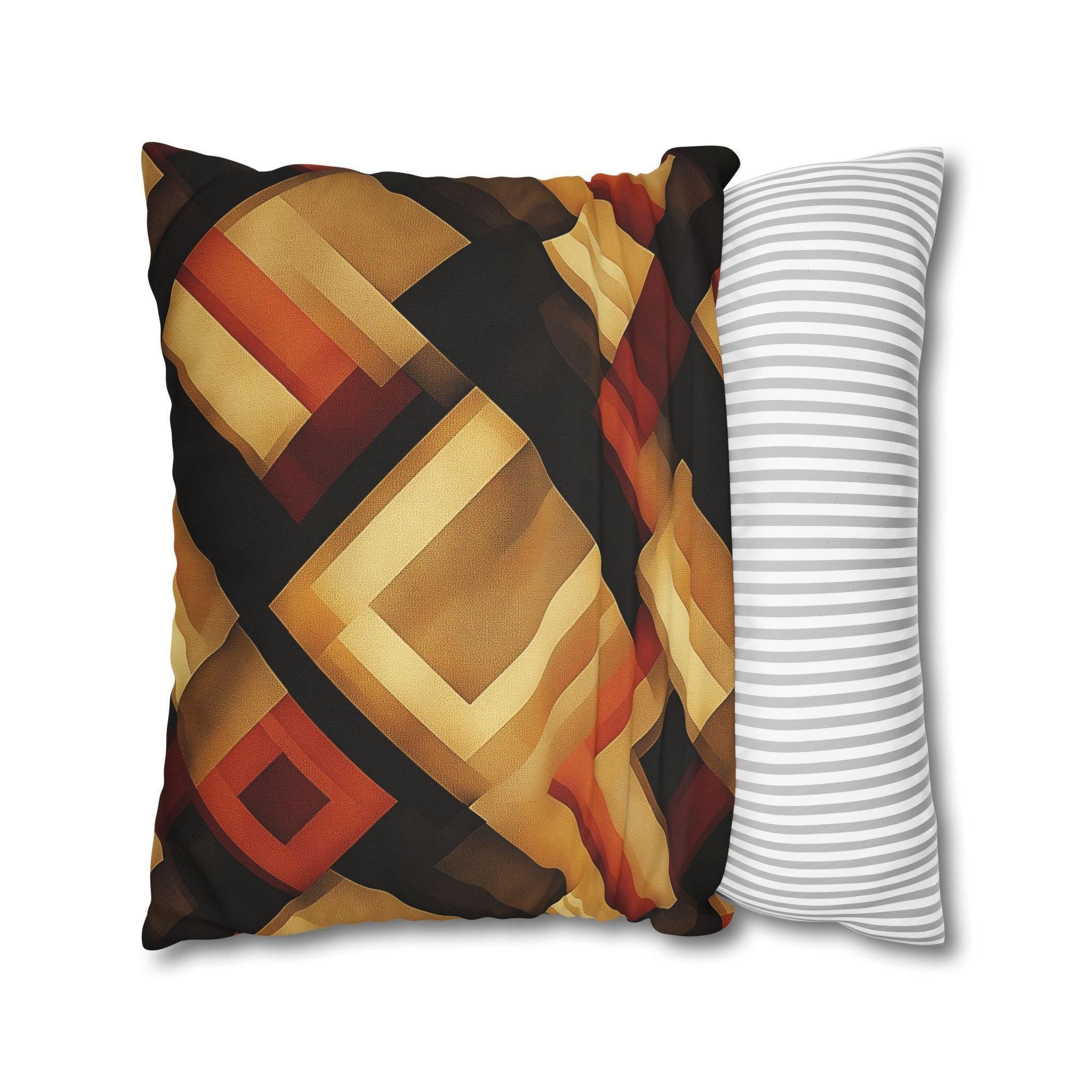 Geometric Pillow Cover: Modern Earthy Design (14x14 to 20x20 inches)