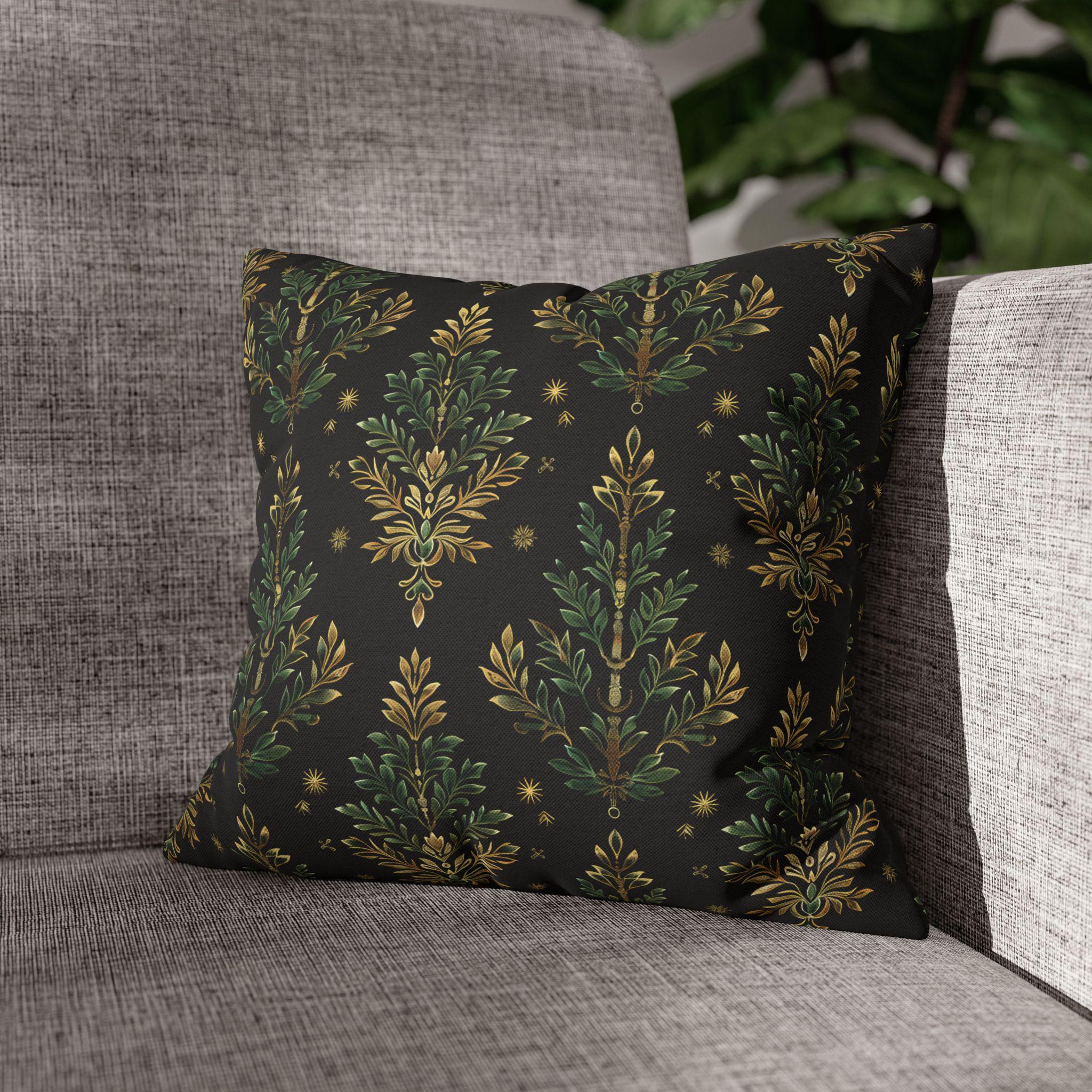 William Morris Christmas Tree Pillow Cover: Gold Botanical Holiday Decor