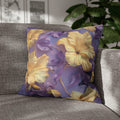 Tropical Hibiscus Floral Pillow Cover, Soft Purple Botanical Cushion