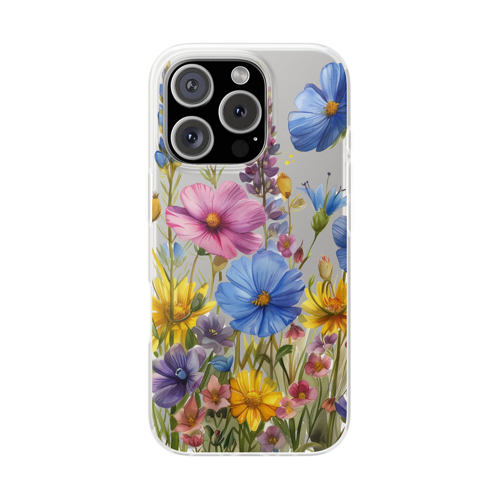 Floral Phone Case: Slim Matte TPU Cover, Wildflower Garden