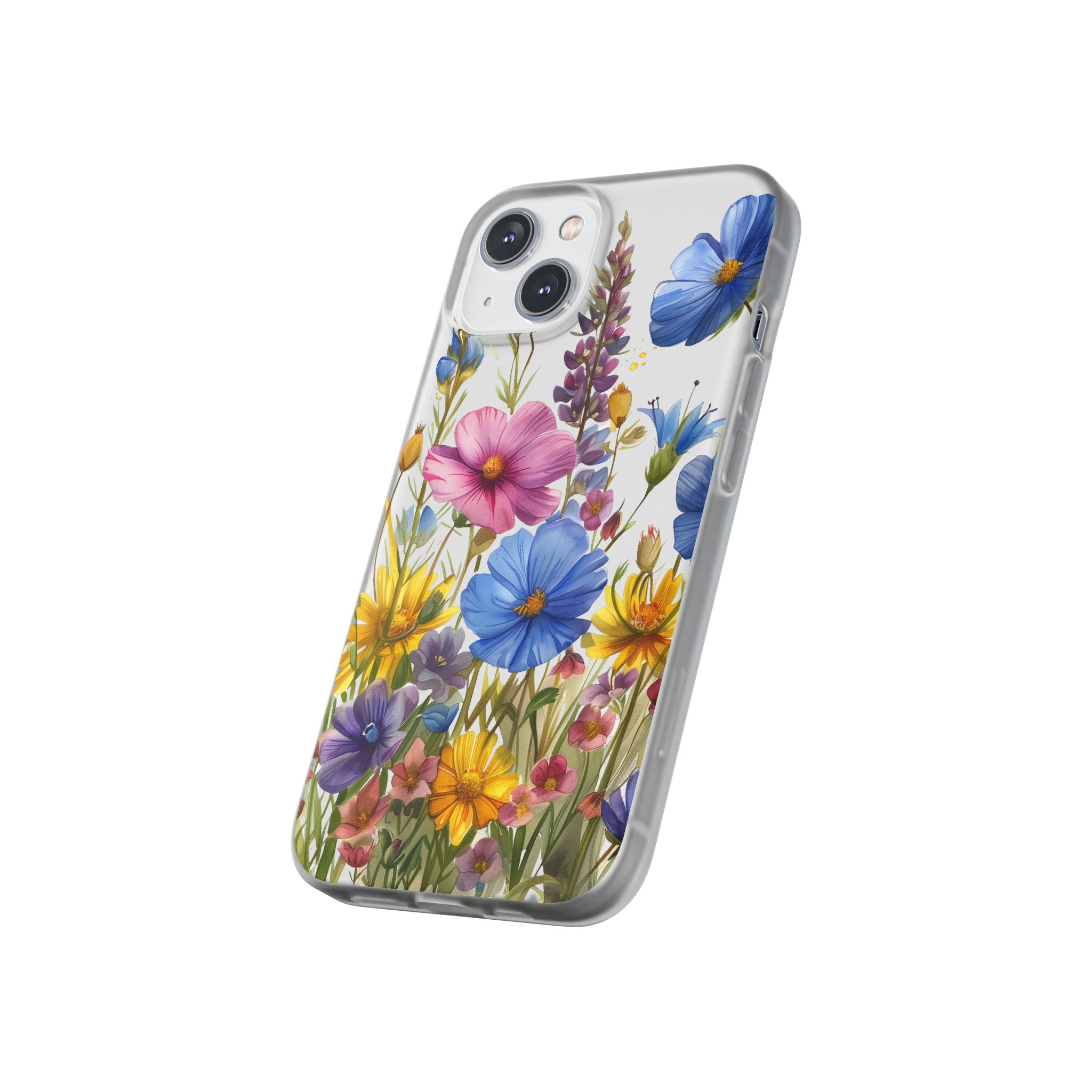 Floral Phone Case: Slim Matte TPU Cover, Wildflower Garden
