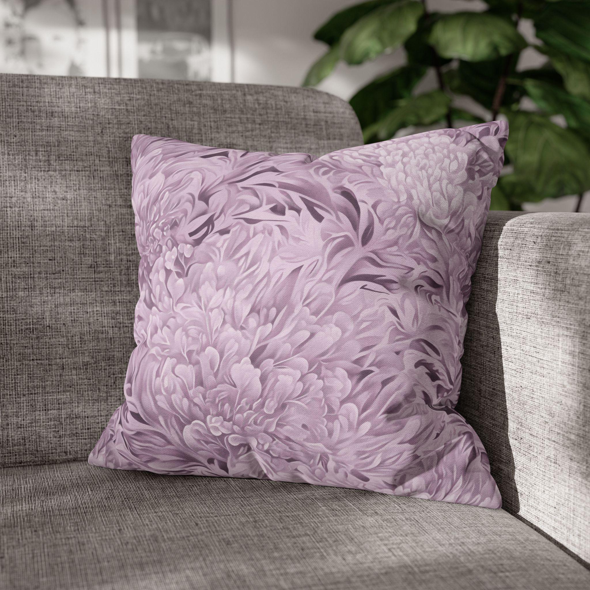 William Morris Inspired Pillow Cover: Modern Lavender Marigold Botanical, Zoomed-In Pattern