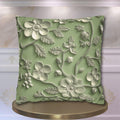 Elegant Chinoiserie Floral Pillow Cover: Green & Tan Pottery-Inspired Design for Timeless Asian Decor