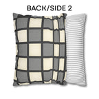 Gray Windowpane Plaid Pillow Cover: Neutral Checkered Contemporary Accent
