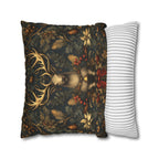 Reindeer Christmas Pillow Cover: William Morris Inspired Botanical Holiday Accent