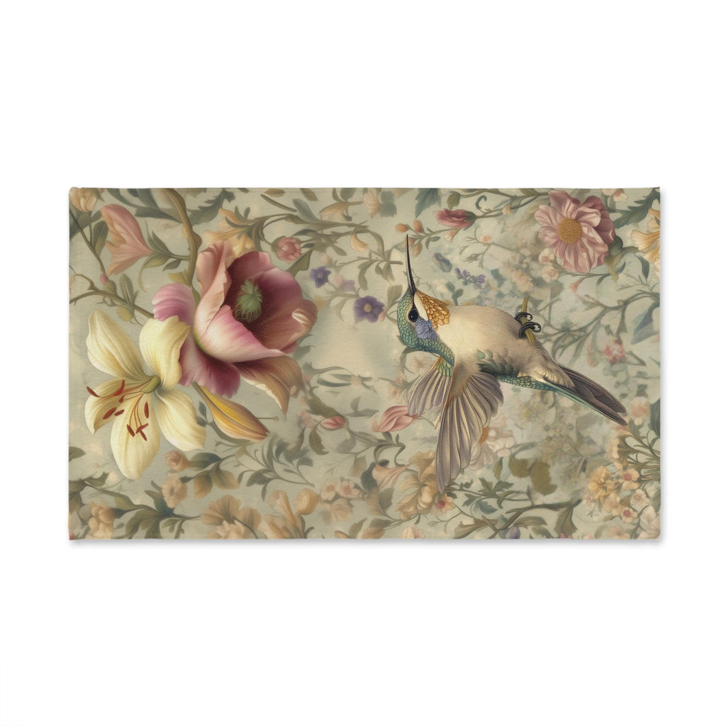 Elegant Hummingbird Hand Towel: Eco-Friendly Bathroom Decor, Nature Lover Gift, Spring Accent