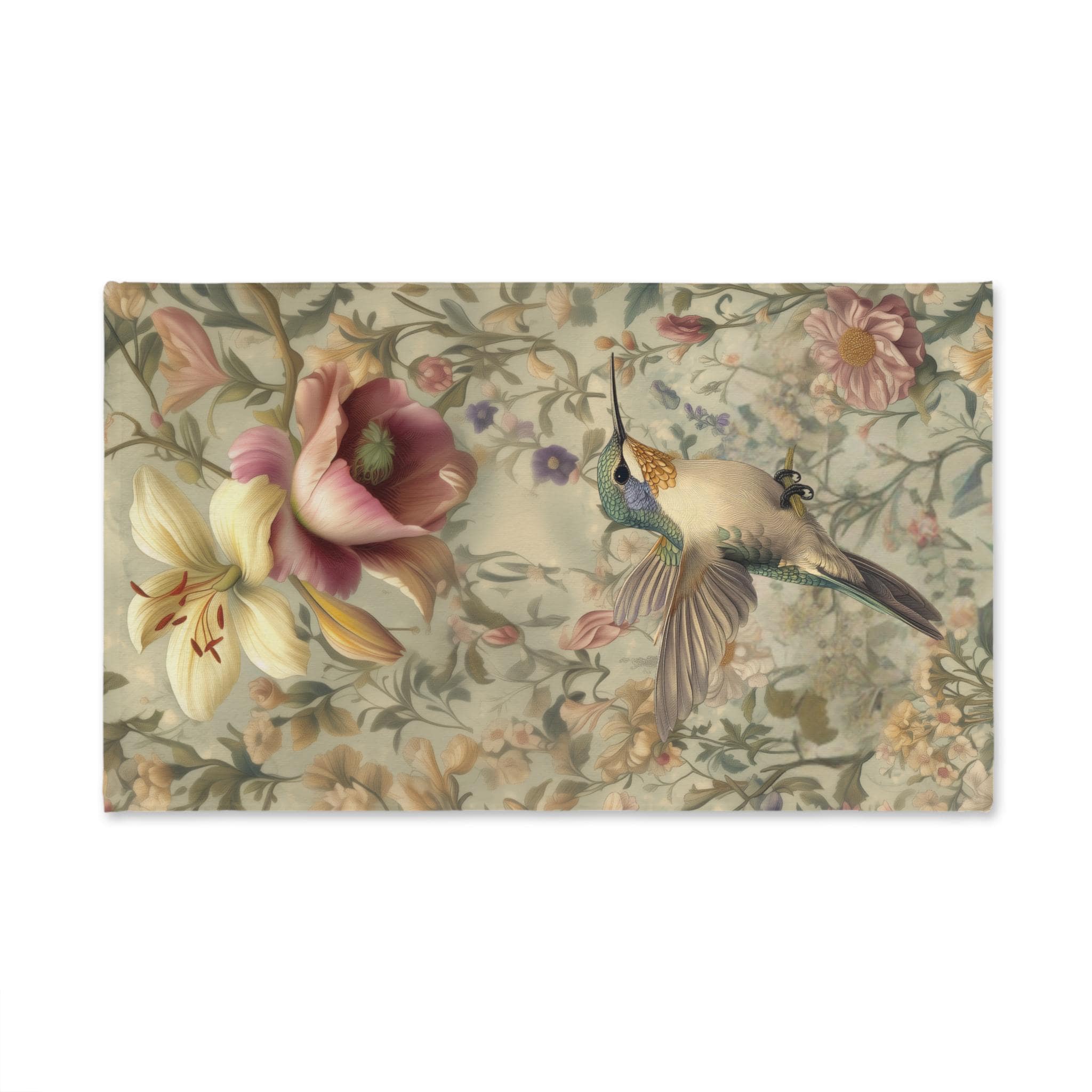 Elegant Hummingbird Hand Towel: Eco-Friendly Bathroom Decor, Nature Lover Gift, Spring Accent