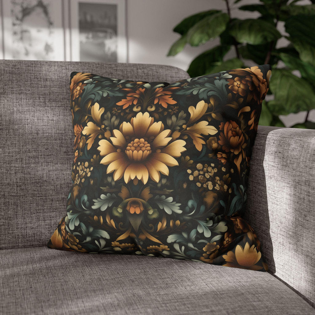William Morris Fall Pillow Cover: Golden Floral Autumn Tapestry Vintage Style Accent