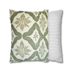 Moroccan Damask Pillow Cover: Sage Green and Ivory Classic Accent