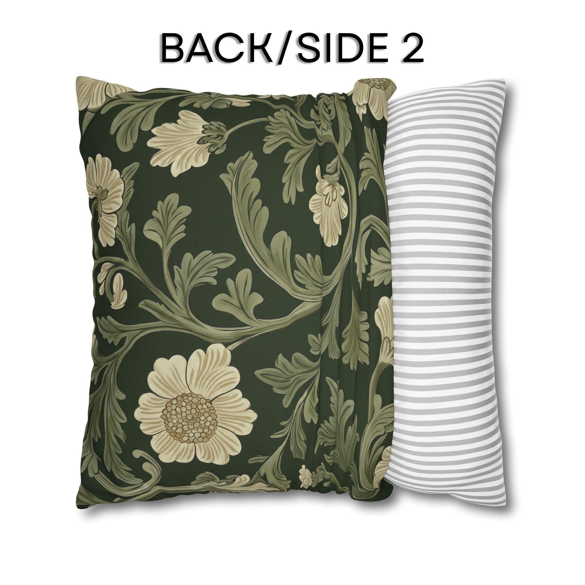 William Morris Pillow Cover: Lodden  Inspired  Sage & Cream Botanicals
