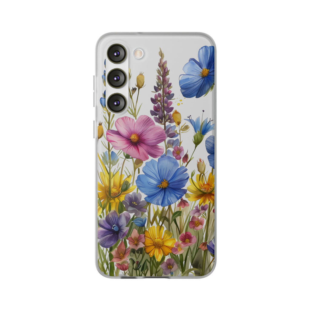 Floral Phone Case: Slim Matte TPU Cover, Wildflower Garden