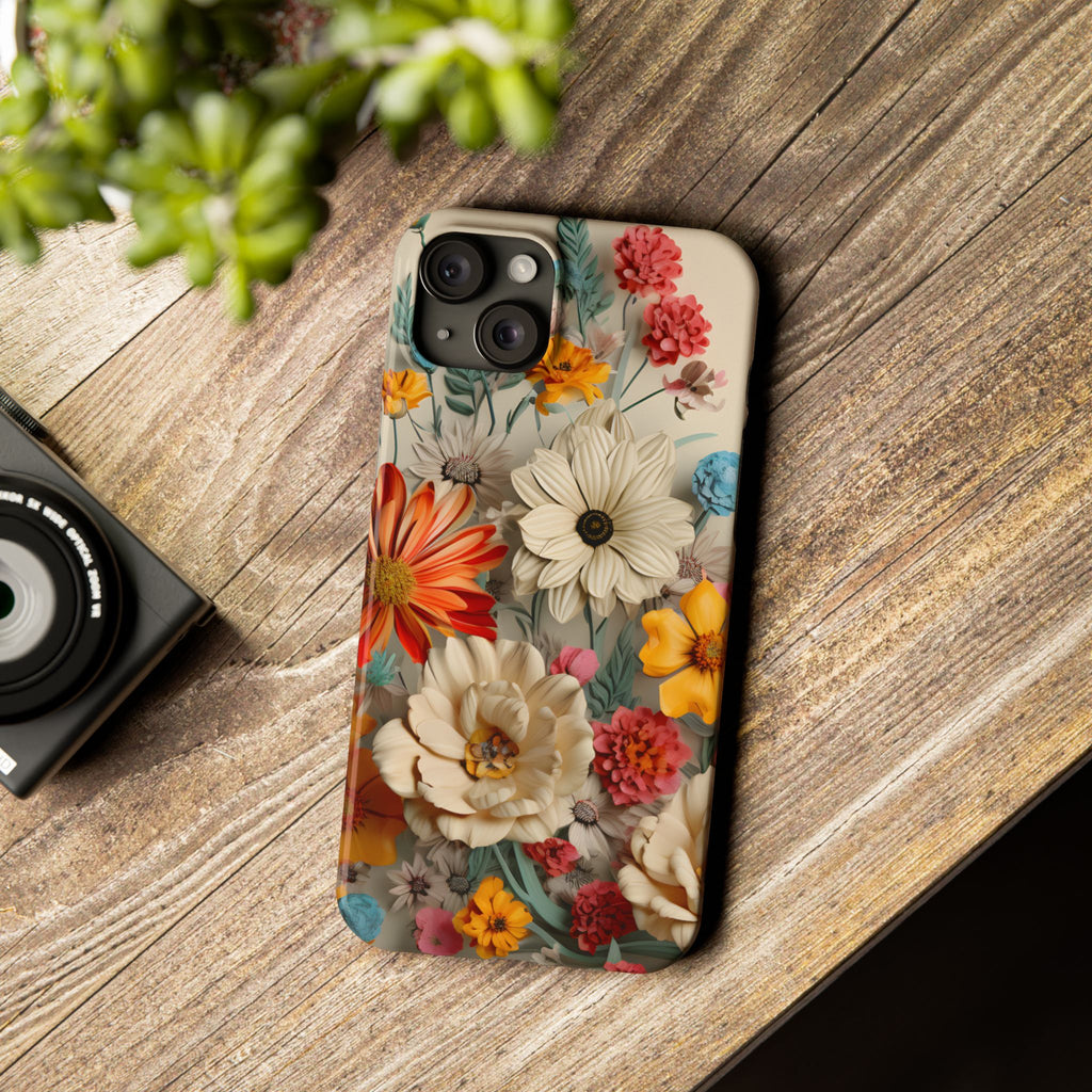 Wildflower iPhone Case: Vintage Style Floral Design, Slim Protective Cover