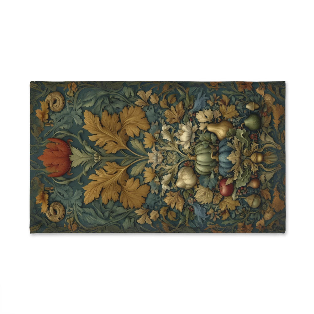 William Morris Inspired Hand Towel: Botanical Autumn Harvest for Cozy Fall Home Decor