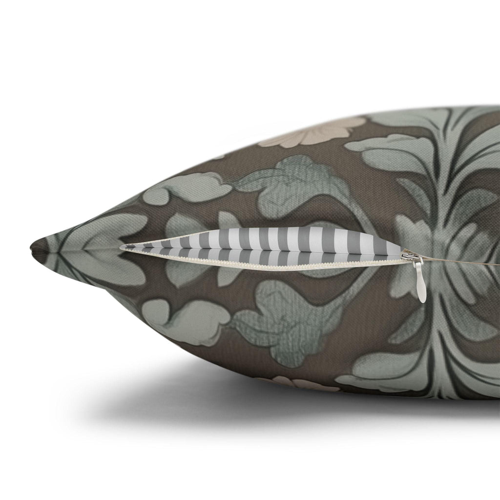 William Morris Inspired Botanical Pillow Cover: Soft Sage, Taupe, Blush Floral Print Accent Case